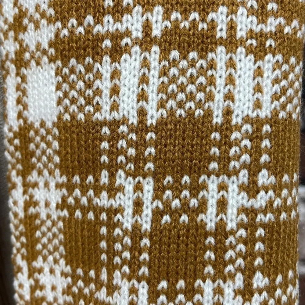 Timberland Scarf Women's One Size Cream Gold NWT Plaid